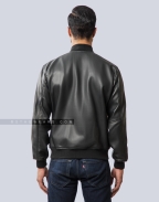 Black Sheep Leather Varsity Jacket Back