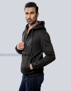 Black Zipper Hoodie for Men & Women Back
