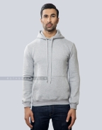 Grey Pullover Fleece Hoodie Front