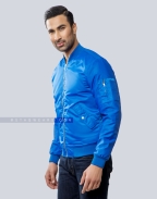 Premium Softshell Bomber Jacket in Royal Blue Front Side