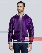 Purple Satin Jacket Casual