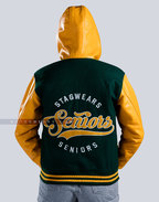 High School Varsity Letterman Jacket Hoodie Leather