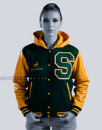 Varsity Letterman Jacket Hoodie Leather