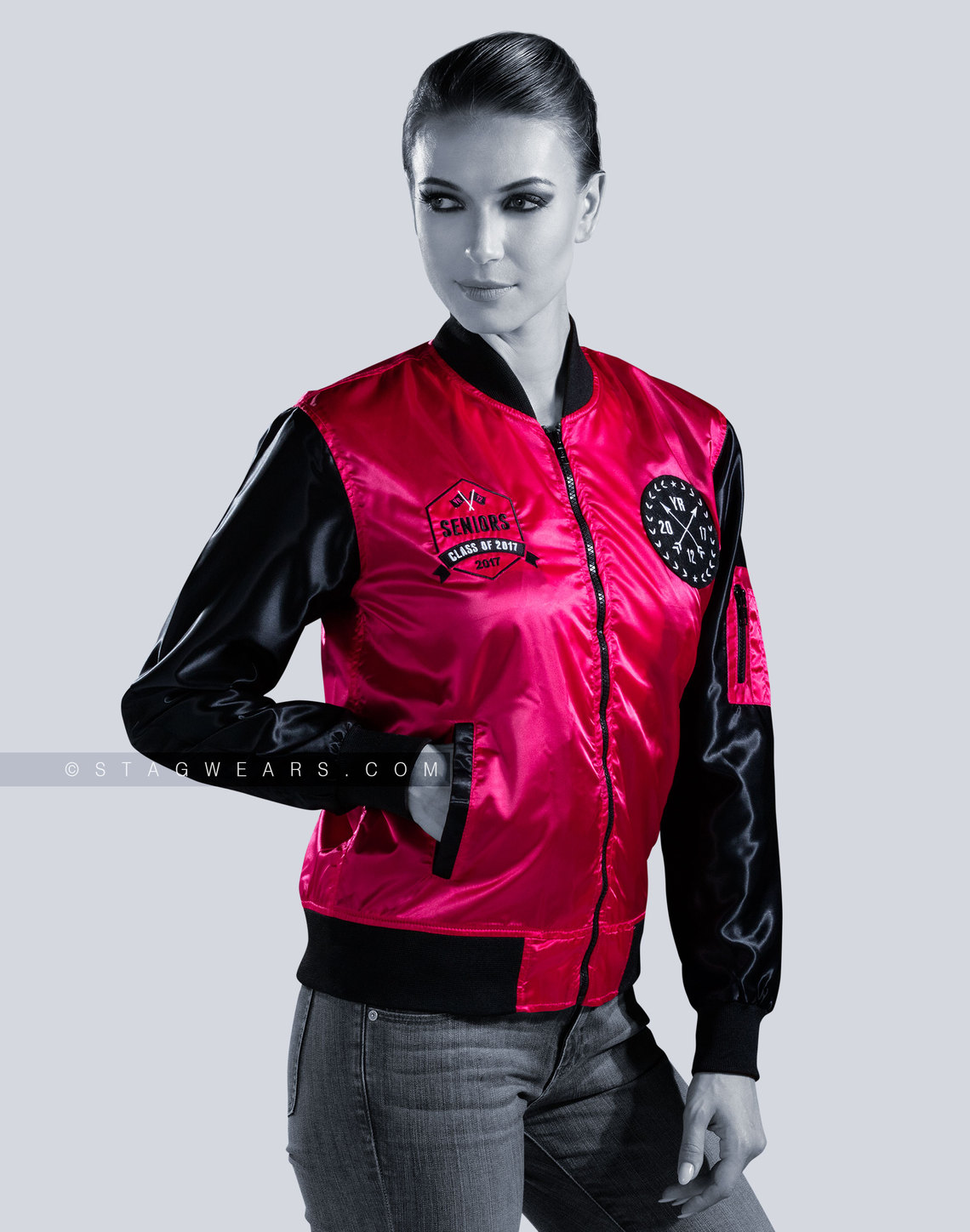 Bomber Jackets Satin Bomber Jackets