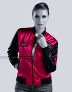Custom Women Bomber Jackets Satin Pink