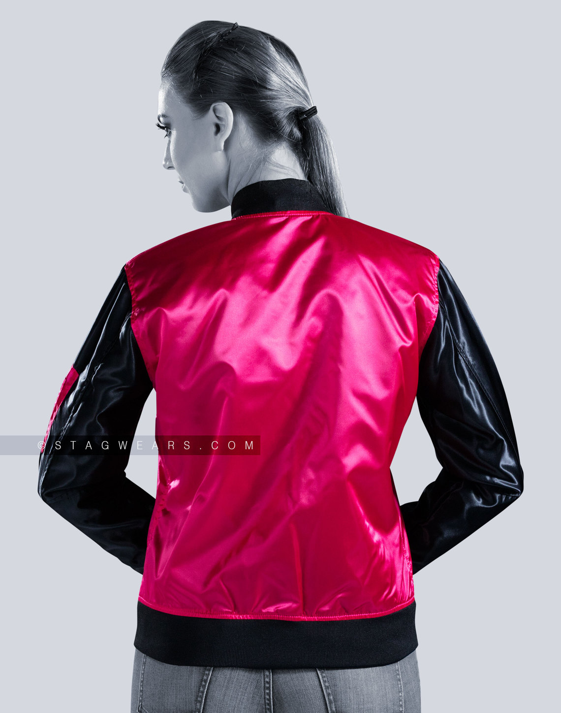 Women Custom Satin Jacket Bomber