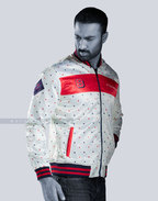 Varsity Style Satin Sublimation Polka Dots Jackets Pattern Decorative