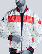 Varsity Style Satin Sublimation Polka Dots Jackets Pattern Group