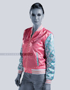 Custom Varsity Letterman Jacket Sublimation Printing Custom Women Satin Jackets