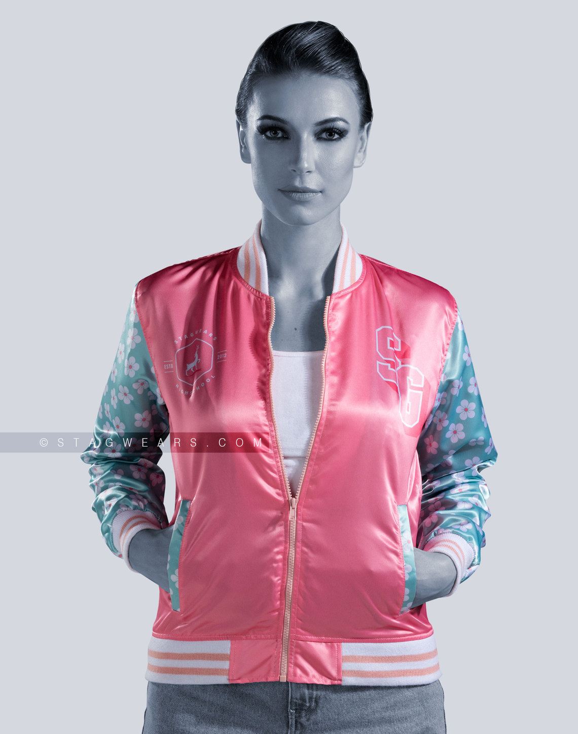 Satin Sublimation Printed Varsity Jackets