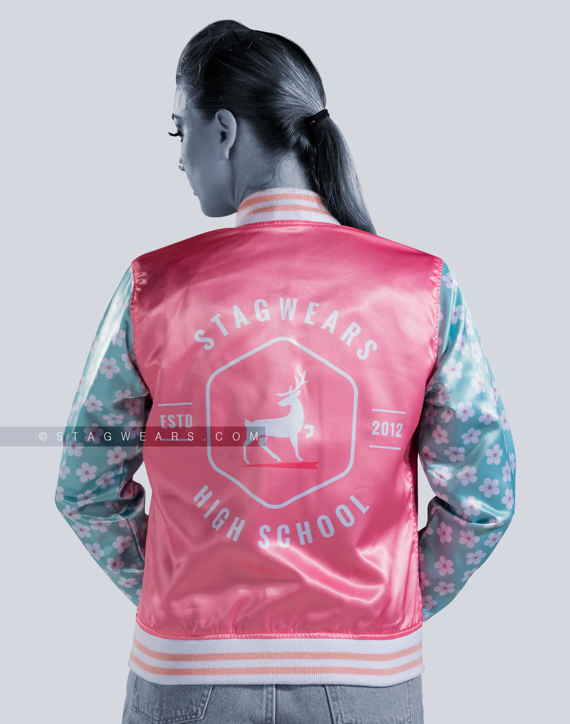 Sublimation Printing Custom Women Satin Jackets