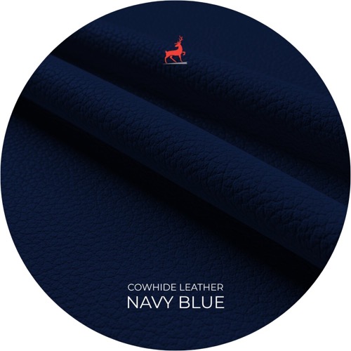Navy Blue Cowhide Leather
