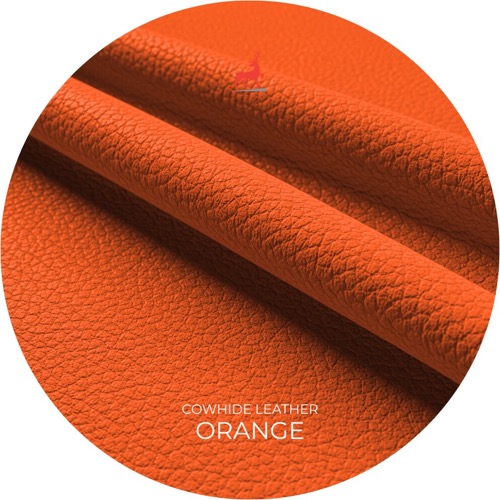 Orange Cowhide Leather