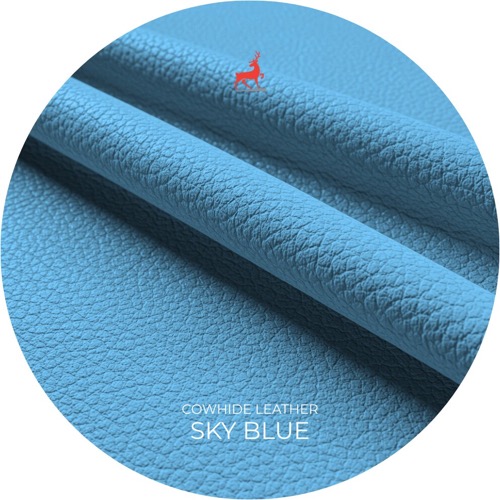 Sky Blue Cowhide Leather