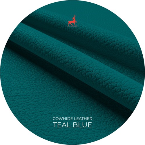 Teal Blue Cowhide Leather