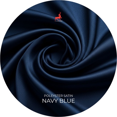 Navy Blue Polyester Satin